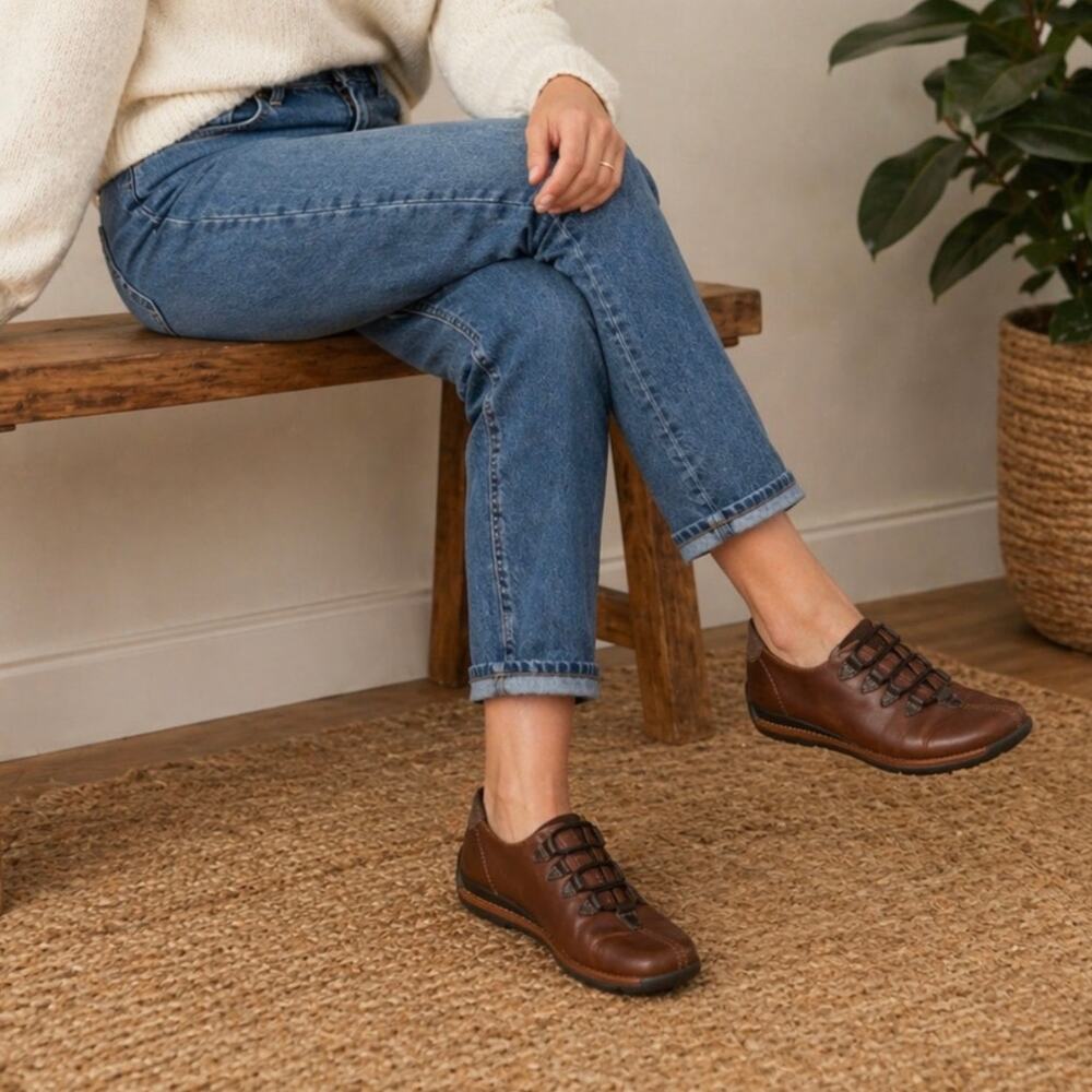 Rieker Antistress Celia Slip On Comfort Shoes Women’s 7.5/38 Brown Leather - Picture 2 of 6